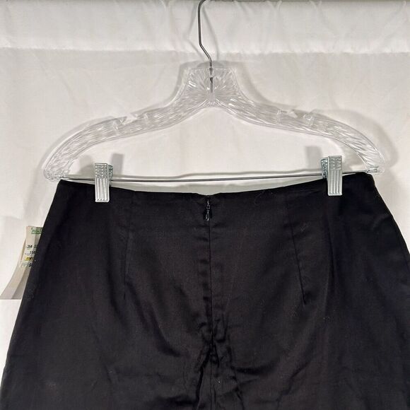 New Eric Casual Mini Skirt Women's 12 Solid Black Zip Back Short Cotton Blend - Picture 6 of 9